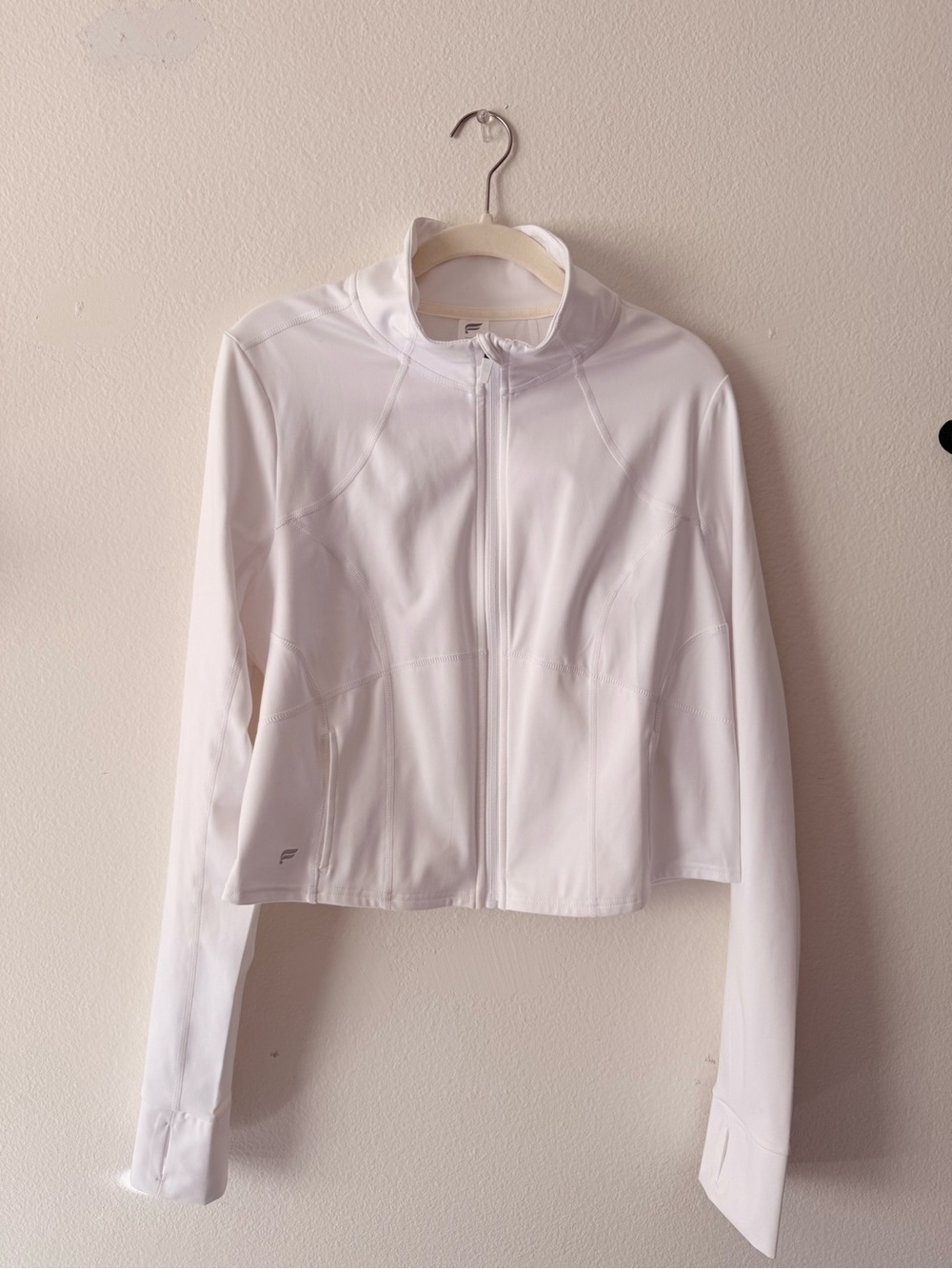 Fabletics White Full-Zip Lightweight Jacket